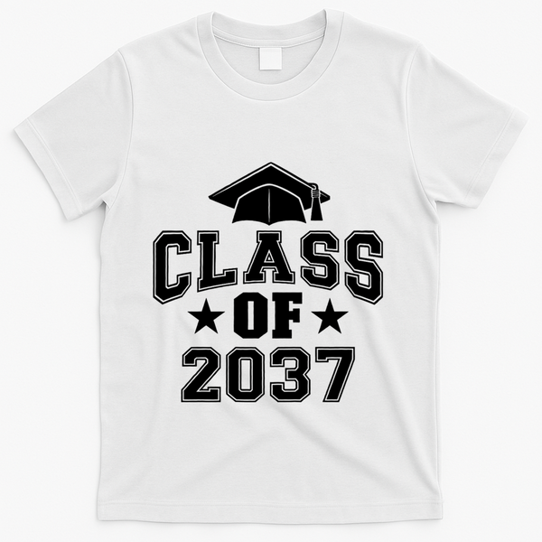 Class Of 2037 Grow With Me First Day Of School Graduation T-Shirt - White