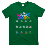 Class Of 2039 Grow With Me Kindergarten 12th Grade T-Shirt - Irish Green