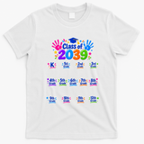 Class Of 2039 Grow With Me Kindergarten 12th Grade T-Shirt - White