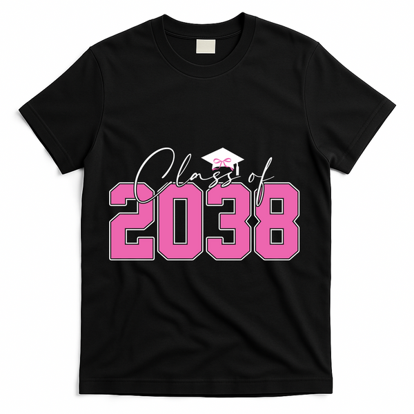 Class Of 2038 Grow With Me Kindergarten T-Shirt - Black