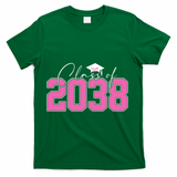 Class Of 2038 Grow With Me Kindergarten T-Shirt - Green