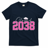 Class Of 2038 Grow With Me Kindergarten T-Shirt - Navy