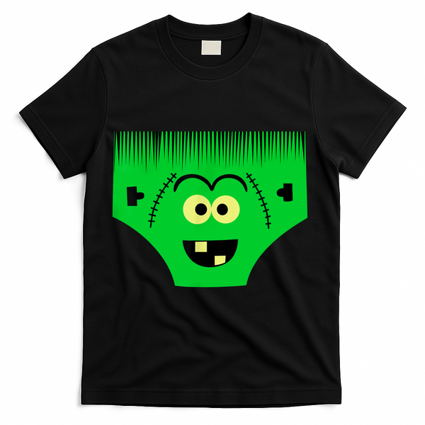 Creepy Of Underwear Face Halloween Costume T-Shirt - Black