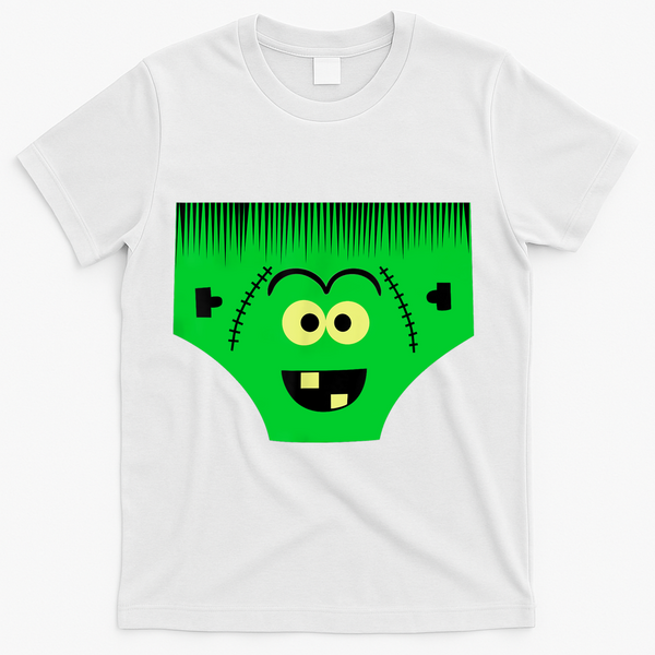 Creepy Of Underwear Face Halloween Costume T-Shirt - White