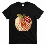 Cute Preppy Apples Back To School Teacher Student Gift T-Shirt - Black
