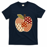 Cute Preppy Apples Back To School Teacher Student Gift T-Shirt - Navy Blue