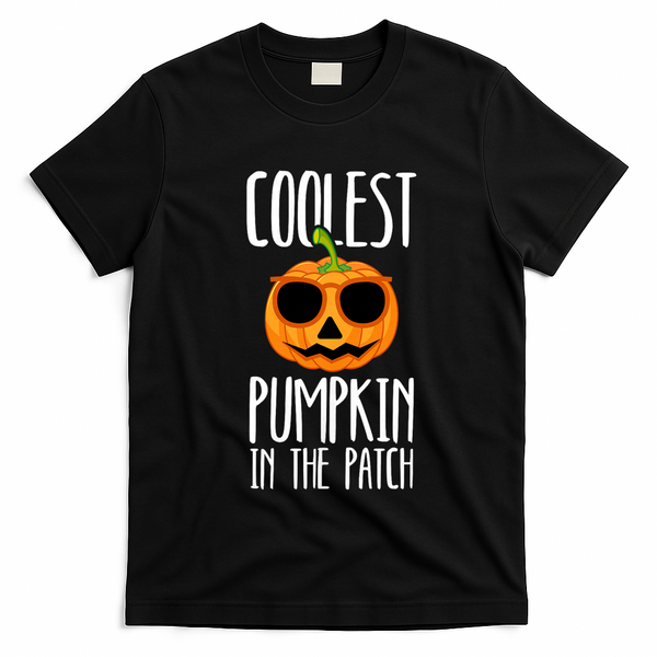 Coolest Pumpkin In The Patch Funny Halloween Party Cute T-Shirt - Black