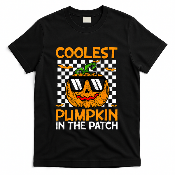 Coolest Pumpkin In The Patch Outfit Halloween T-Shirt - Black