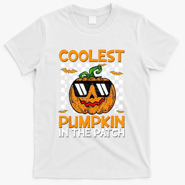 Coolest Pumpkin In The Patch Outfit Halloween T-Shirt - White