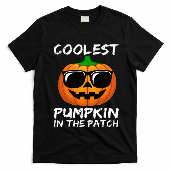 Coolest Pumpkin In The Patch Funny Halloween T-Shirt - Black