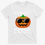 Coolest Pumpkin In The Patch Funny Halloween T-Shirt - White