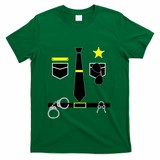 Cool Police Officer Costume Cop Policeman T-Shirt - Green