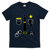 Cool Police Officer Costume Cop Policeman T-Shirt - Navy