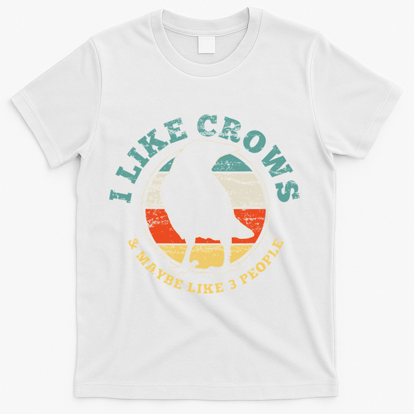 Crow Raven Funny Vintage Gift T-Shirt - White