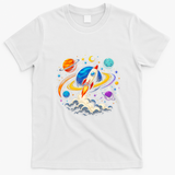Cute Rocket Launching Into Space Adventure Gift T-Shirt - White