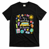 Cute School Bus Cartoon Illustration for Kids and Teachers T-Shirt - Black