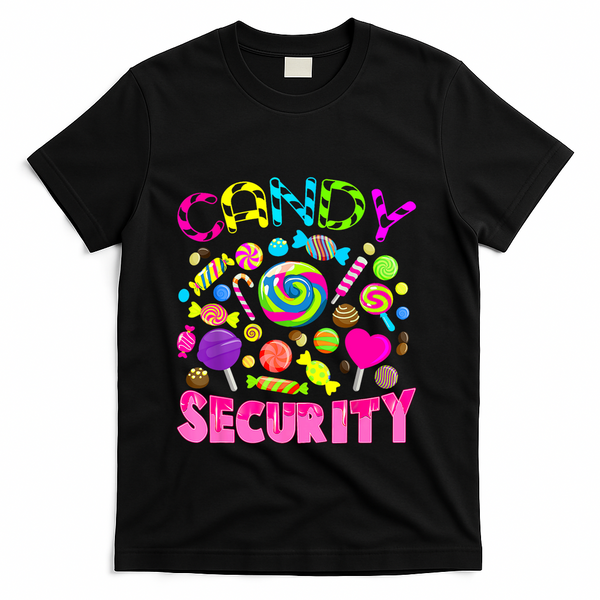 Candy Security Candyland Costume Teens Adult T-Shirt - Black