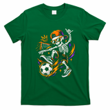 Cool Skeleton Soccer Player Halloween T-Shirt - Irish Green