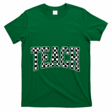 Checkered Teach Gift For Teachers T-Shirt - Green