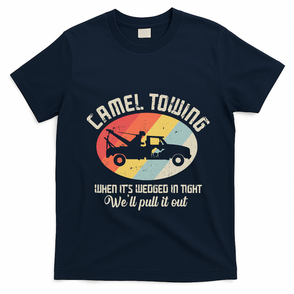 Camel Towing Halloween Retro T-Shirt - Navy Blue