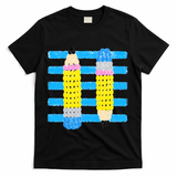 Coastal Teacher Pencils Stripes Back To School Gift T-Shirt - Black