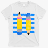 Coastal Teacher Pencils Stripes Back To School Gift T-Shirt - White