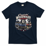 Cruisin' Woodward 2026 D Detroit To Pontiac T-Shirt - Navy Blue