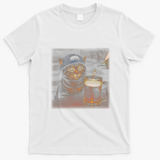 Cat Wearing Hat Getting Beer Poured Unimpressed Tabby T-Shirt - White