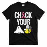 Check Your Boo Bees Funny Breast Cancer Halloween Gift T-Shirt - Black