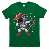 Dabbing Astronaut Cowboy Space Halloween Costume T-Shirt - Green