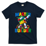 Dabbing Blocks Bricks Building Fun Master Builder T-Shirt - Navy Blue