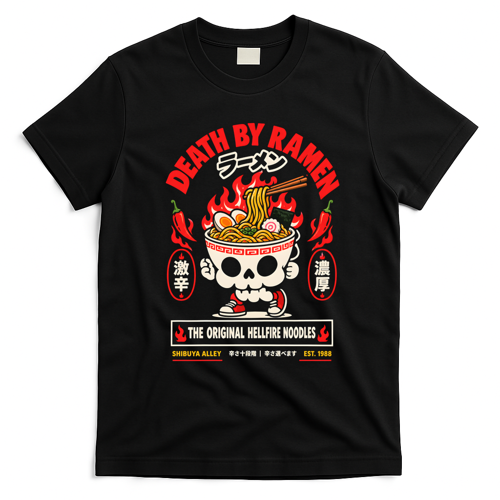 Death By Ramen T-Shirt - Black