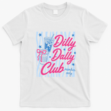 Dilly Dally Club Membership Retro T-Shirt - White