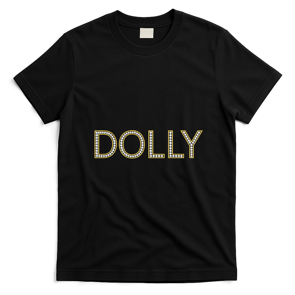 Dolly Diamonds Effect T-Shirt - Black