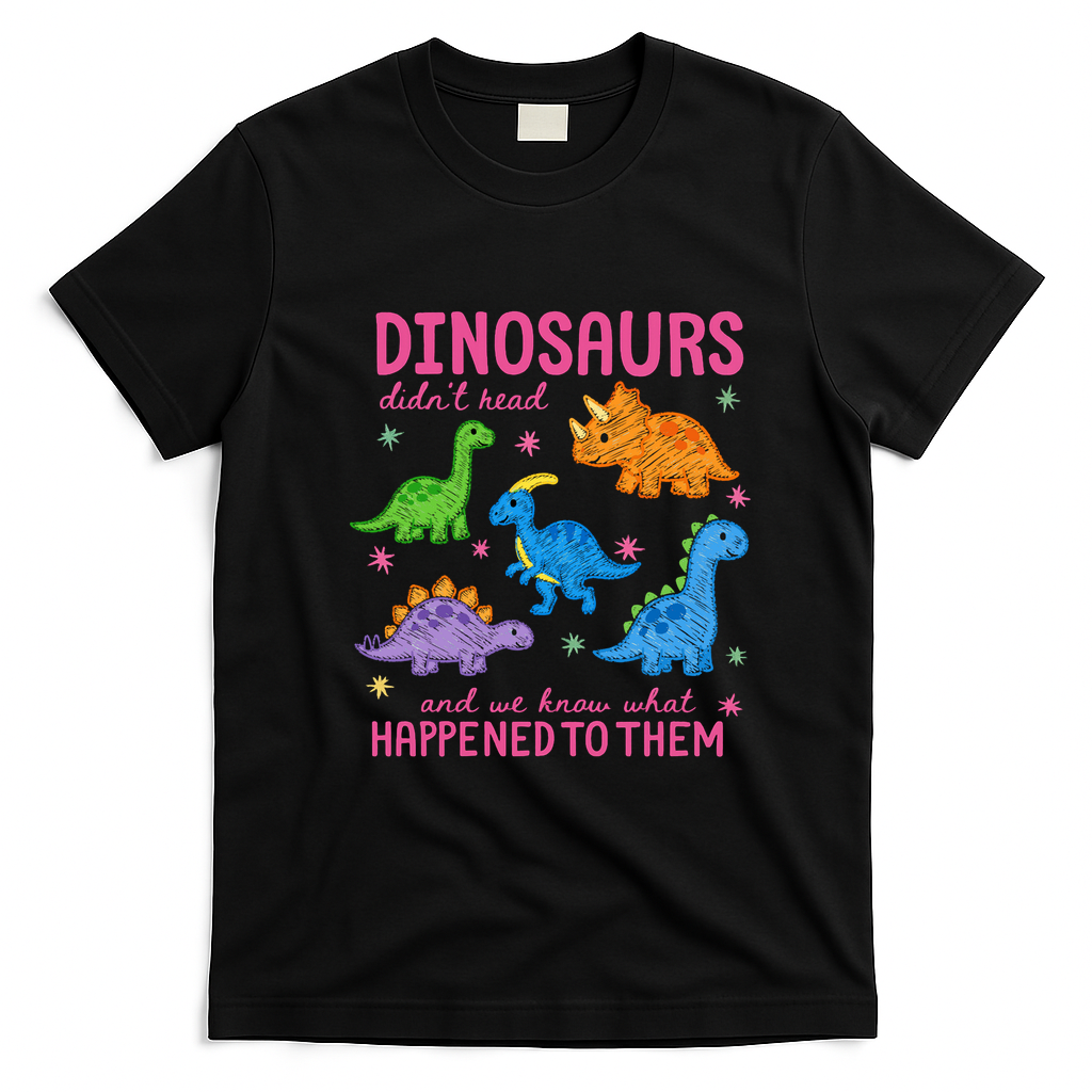 Dinosaurs Didn’t Read T-Shirt - Black