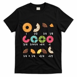 Donut Fraction Math Teachers Back To School Educational Gift T-Shirt - Black