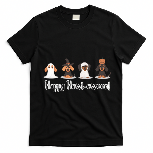 Dachshund Halloween Funny Witch Dog Lover Halloween Spooky Season T-Shirt - Black