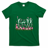Dancing Skeletons Breast Cancer Awareness T-Shirt - Irish Green