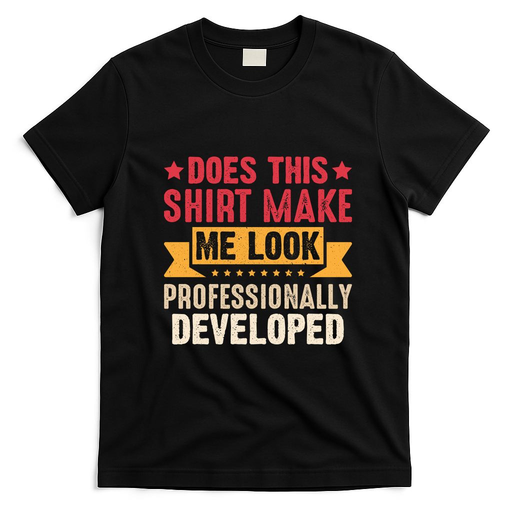 Does This Make Me Look Professionally Developed Funny T-Shirt - Black