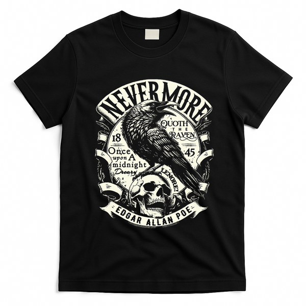 Edgar Allan Poe Quoth The Raven T-Shirt - Black