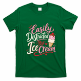 Easily Distracted By Ice Cream Funny Cute T-Shirt - Irish Green