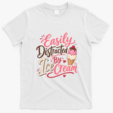 Easily Distracted By Ice Cream Funny Cute T-Shirt - White