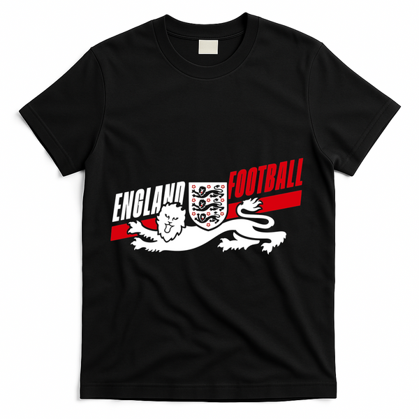 England Football Crest Soccer Apparel For Fans T-Shirt - Black