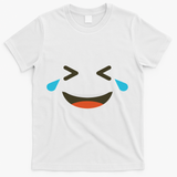 Emoticon Halloween Costumes Laughing Crying Face T-Shirt - White