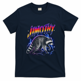 Epic Jimothy Raccoon Lighting Retro T-Shirt - Navy Blue