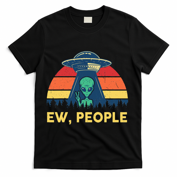 Ew People  Ufo Alien Costume T-Shirt - Black
