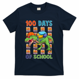 Funny 100 Days Of School Trex Dinosaur T-Shirt - Navy