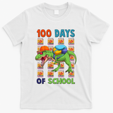 Funny 100 Days Of School Trex Dinosaur T-Shirt - White