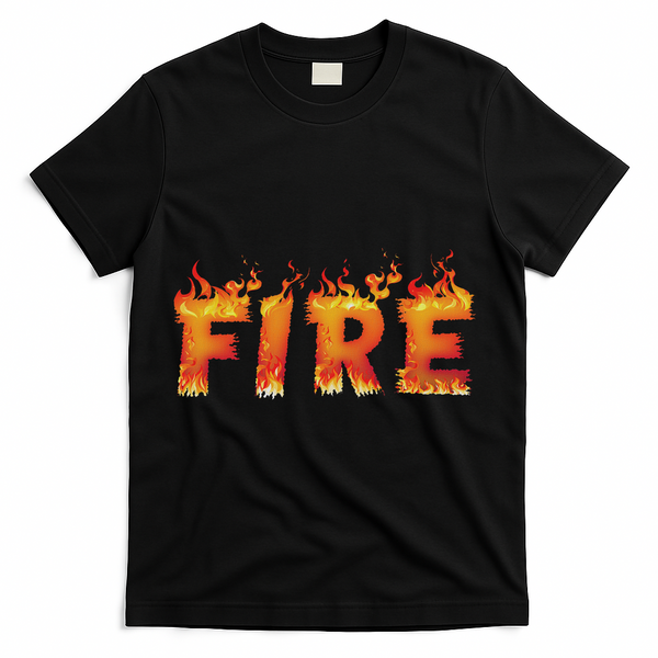 Fire And Ice Last Minute Halloween Matching Couple Costume T-Shirt - Black