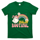 Feeling Bootiful Cute Retro Ghost Halloween T-Shirt - Irish Green